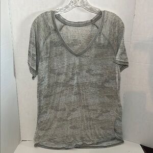 American Eagle Outfitters Gray Green Relaxed Cut Out T-Shirt